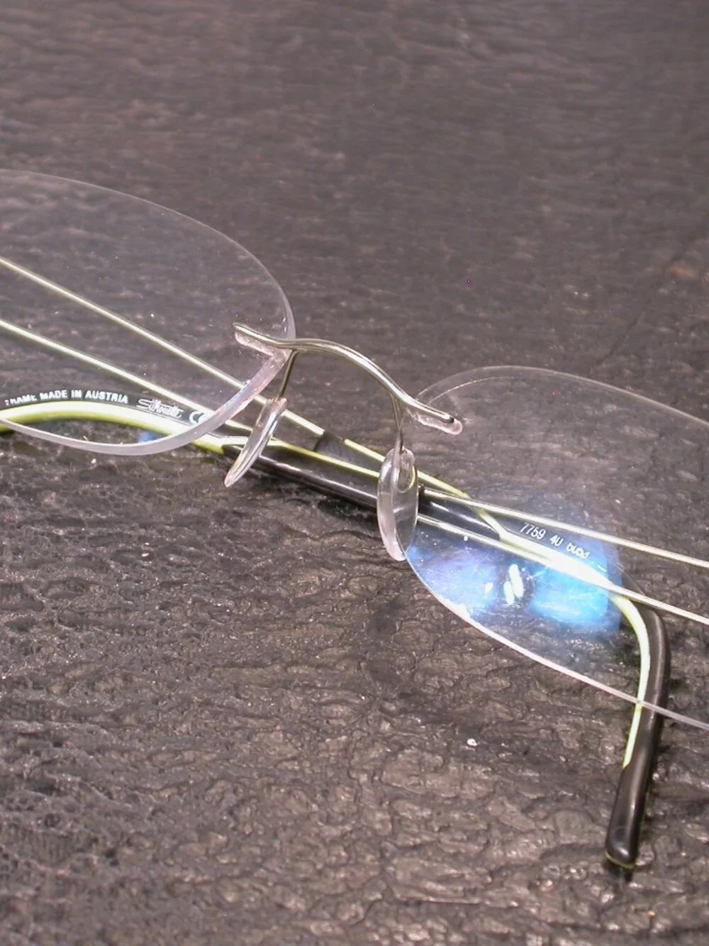 Silhouette Titan Frameless Lime Green Wire Eyeglasses Made in Austria
